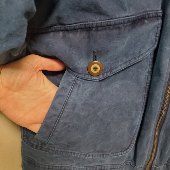 80s 90s Mint Vintage Eddie Bauer Barn Coat Down Fill Cotton Canvas M - Picture 6 of 13